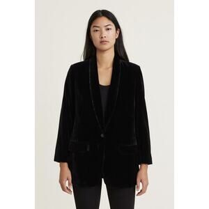 LOFT Classic Black Velvor Blazer Jacket XL